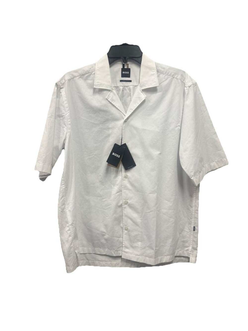 Boss Hugo Boss Lars Shirt Mens Small White Short Sleeve Button Down Regular Fit